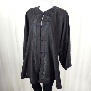 Eskandar wool/cashmere asian-inspired kimono jacket oversized flowy fit 0=US 6/8